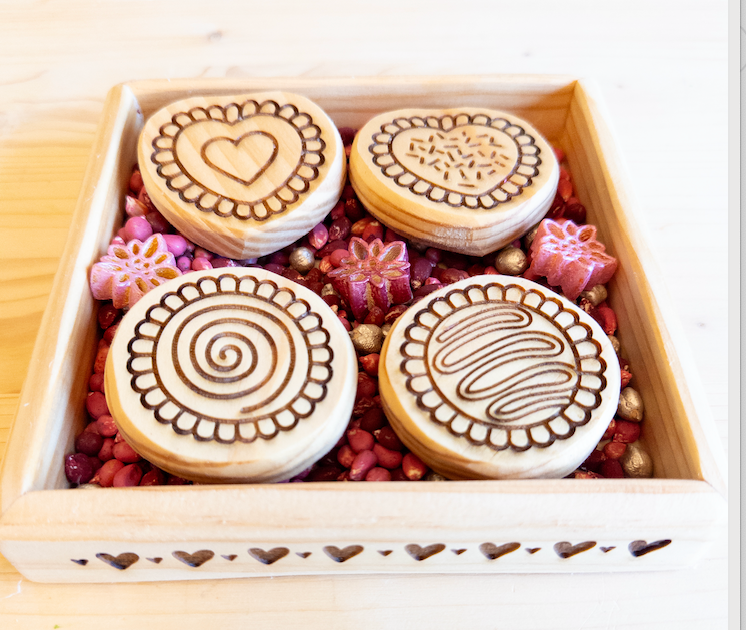 Valentine's Day Box of Wooden Chocolates